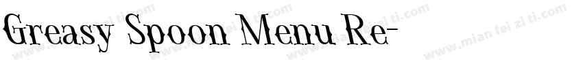 Greasy Spoon Menu Re字体转换